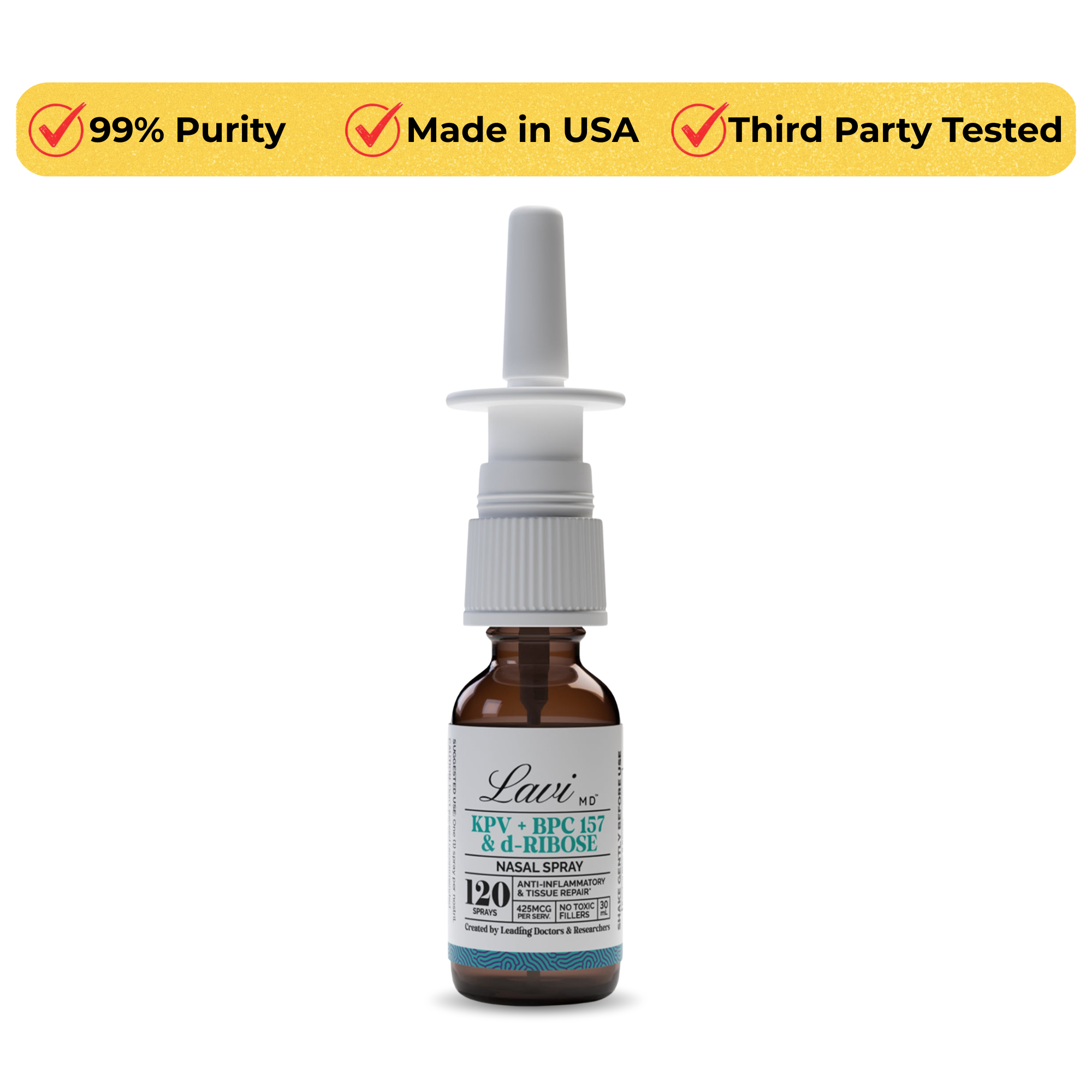 KPV + BPC-157 & D-Ribose Nasal Spray for Daily Recovery Lavi MD KPV + BPC-157 & D-Ribose Nasal Spray for Daily Recovery Lavi MD