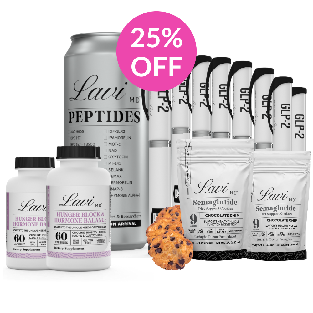 8 Week Supply GLP-2 Injections with 2 Bottles Hormone Balancer Supplement, 2 Packs of Semaglutide Cookies & Program Guide