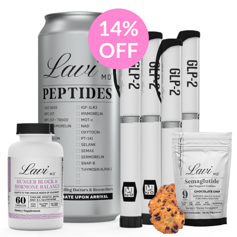 4 Week Supply GLP-2 Injections with 1 Bottle of Hormone Balancer Supplement, 1 Pack of Semaglutide Cookies & Program Guide