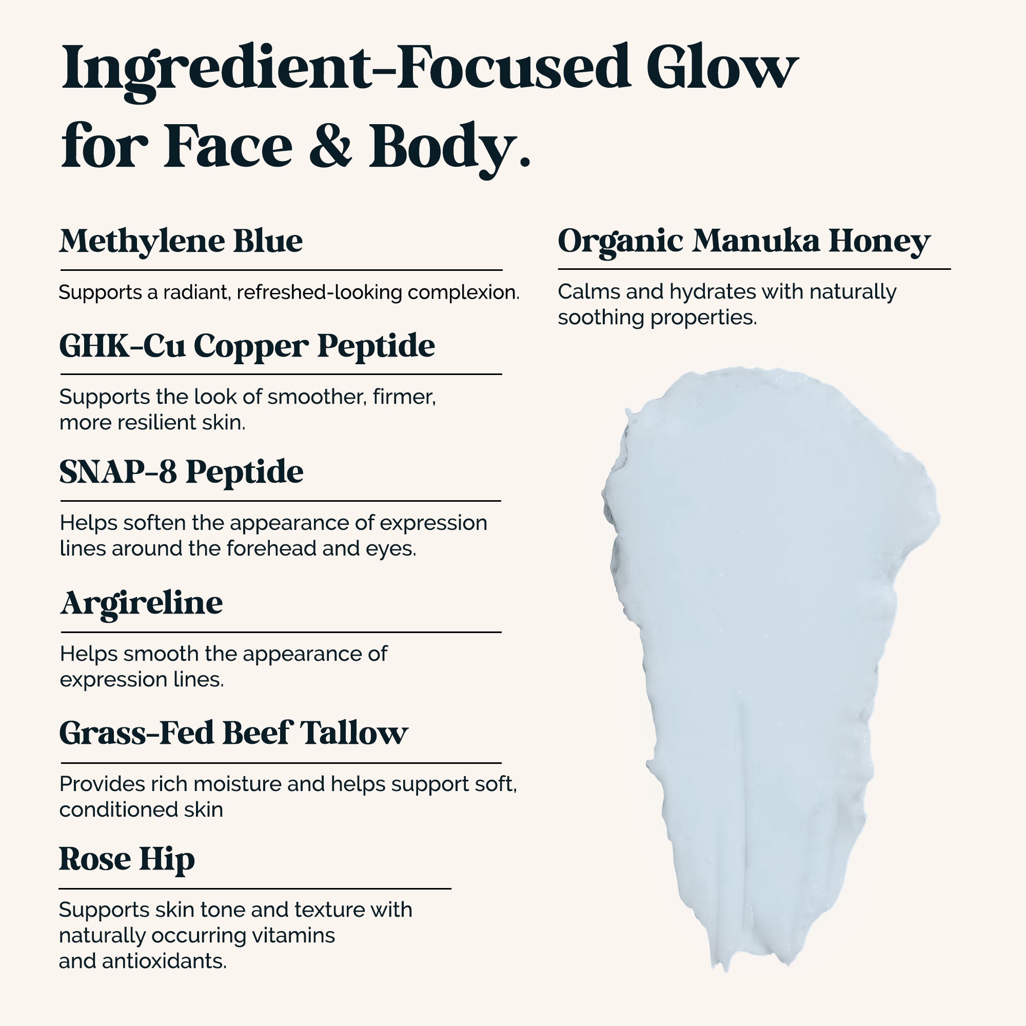Blue Glow Tallow Balm texture swatch